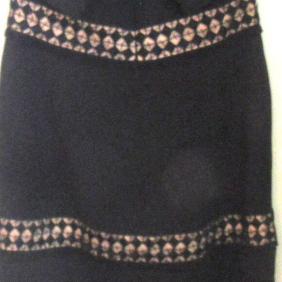 Lucian Matis Sleeveless Black Dress with Tan Lace Inserts, Knee Length S 10 K116 - Picture 7 of 16